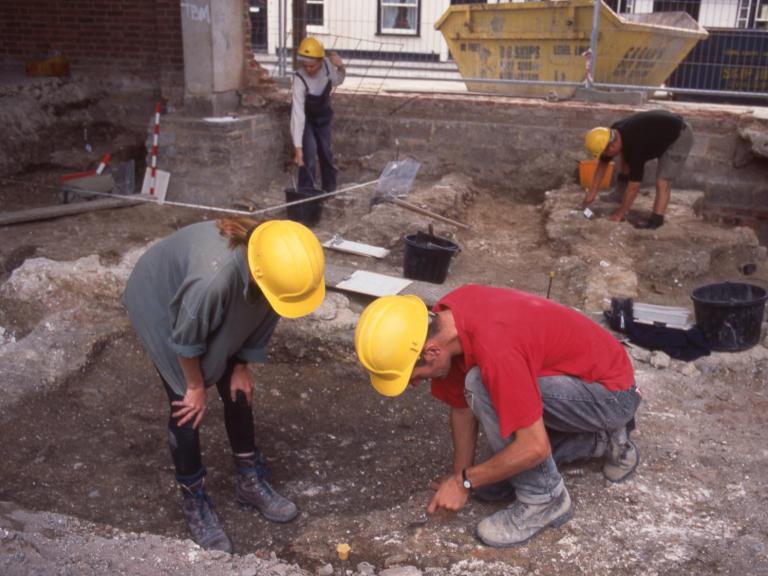 Archaeologists working at Old George Mall, New Street