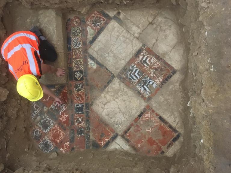 Bath Abbey medieval tiled floor