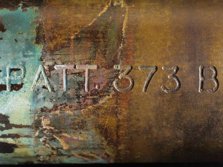 Detail of telescope recovered from the sea