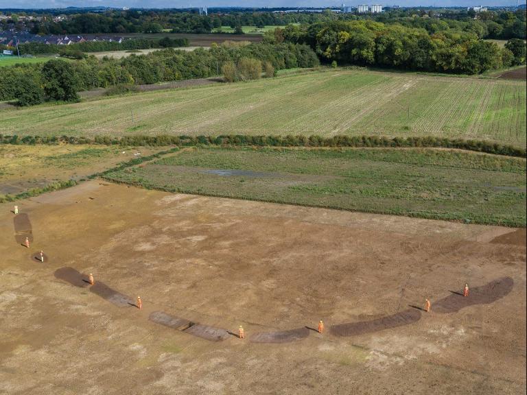 Aerial view of causewayed enclosure at datchet