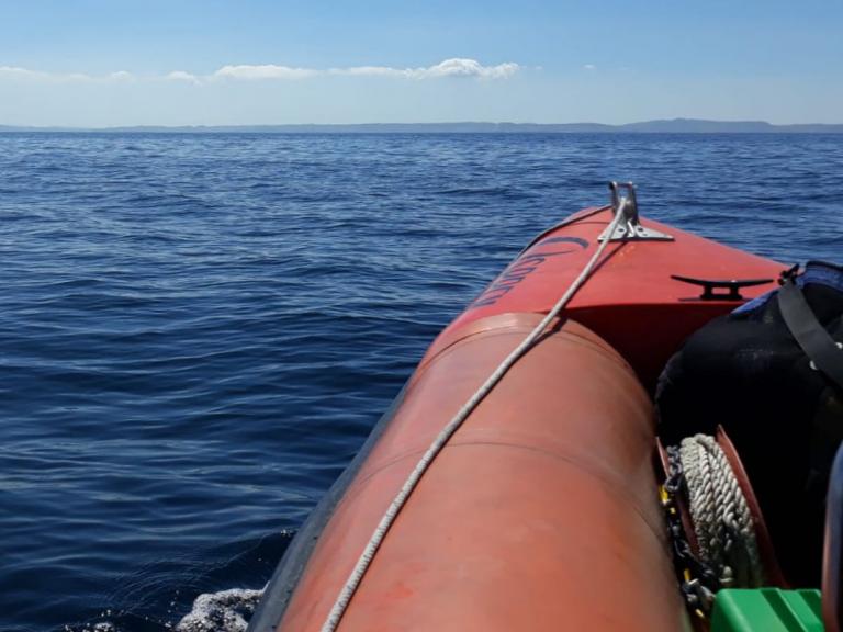 View of the sea from a boat