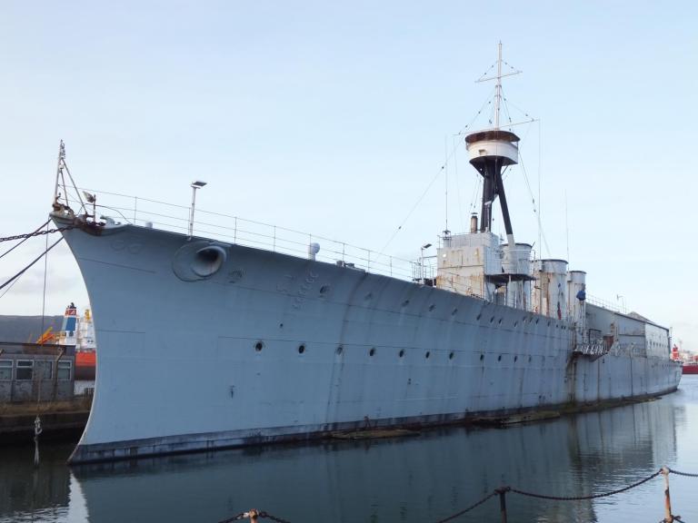 HMS Caroline in Dock