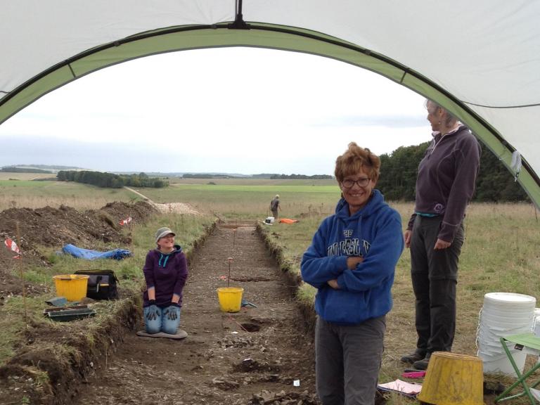 Excavation work at Chisenbury Midden on Salisbury Plain
