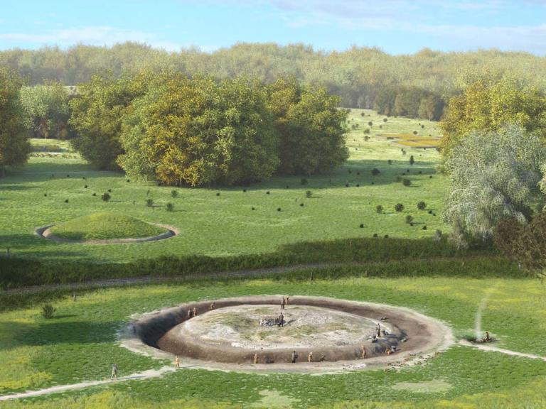 3D Reconstruction visualising the two Bronze Age Barrows in the Sherford landscape