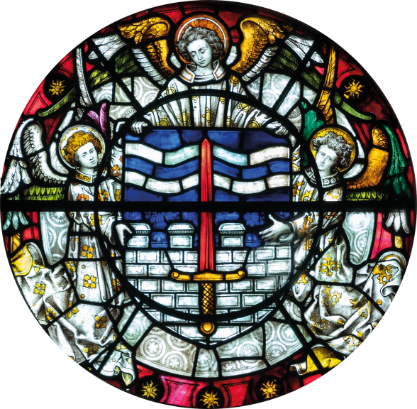 Close up of Bath Abbey medieval windows recording through photogrammetry