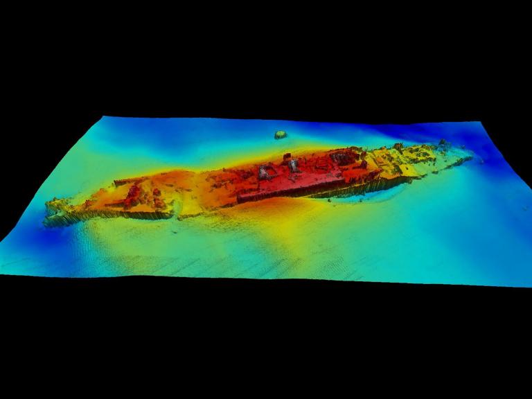 HMHS Anglia multibeam geophysical results
