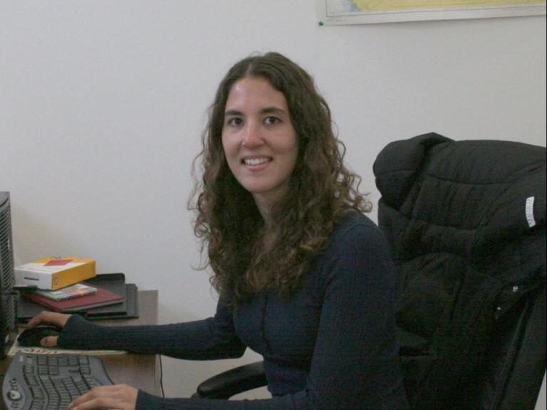 Vijaya Pieterson at her new desk
