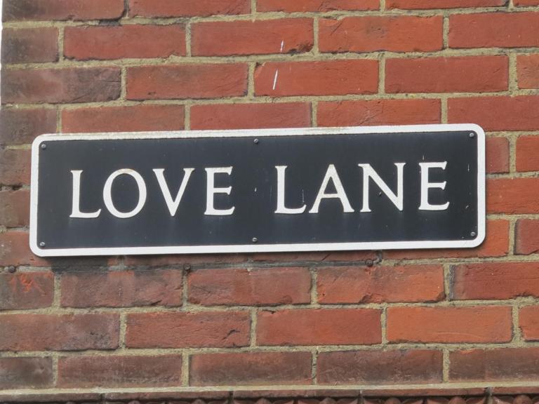 The sign for Love Lane