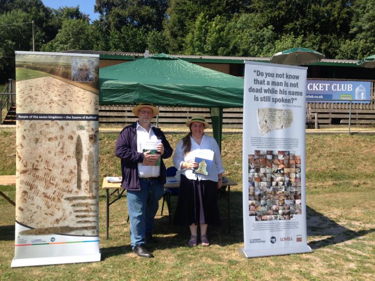 Pippa and Andy on the Wessex Archaeology stand