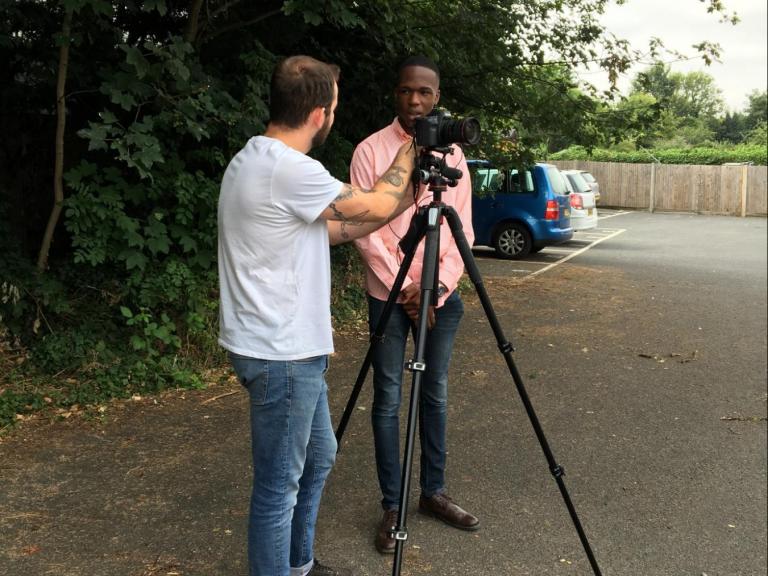 Jonas carrying out some building recording