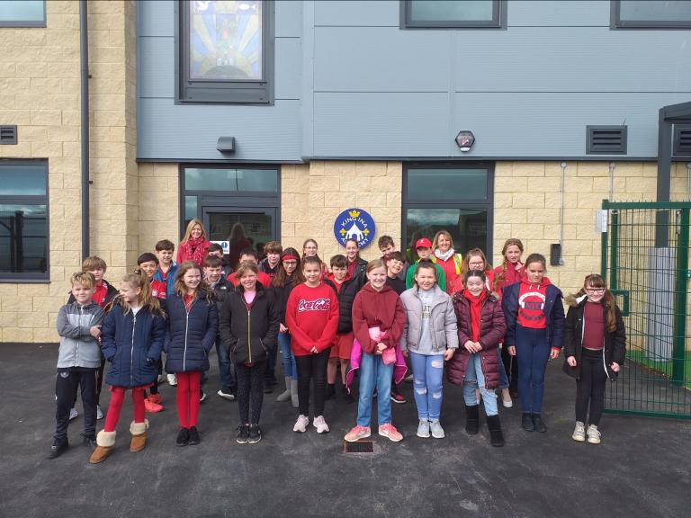 Pupils from the new King Ina Church of England Academy in Somerset