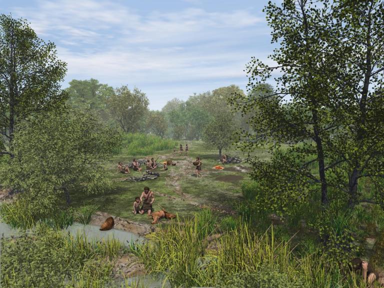 Mesolithic hunters in an environment similar to Doggerland