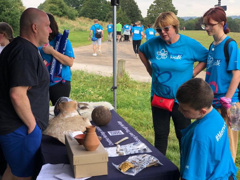 Mark Williams, Wessex Archaeology Regional Manager for London & South East, chats to members of the public at the Hidden Histories event 