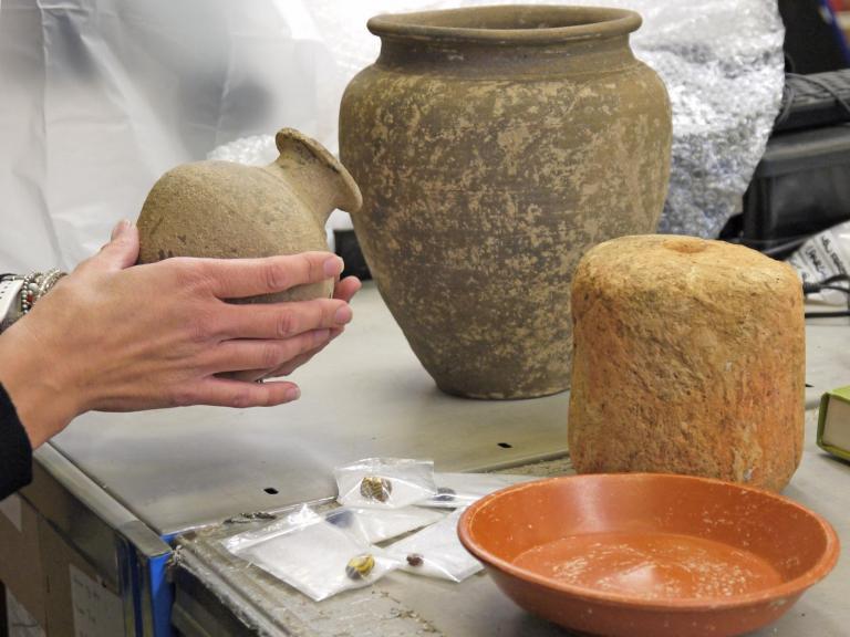 Preparing the finds for our London & SE open day