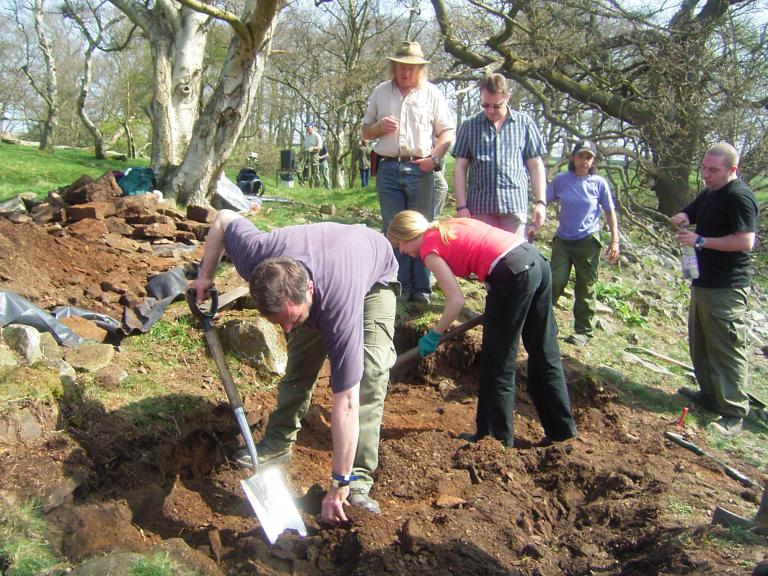 Phil Harding of Time Team at The Castles, West Shipley Farm, County Durham