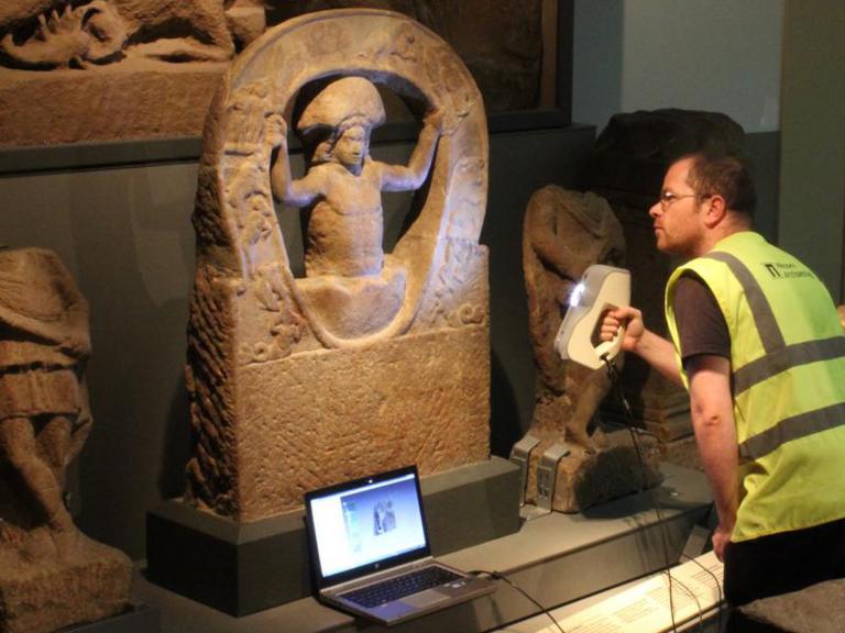 Scanning Mithras statue from Hadrian's Wall