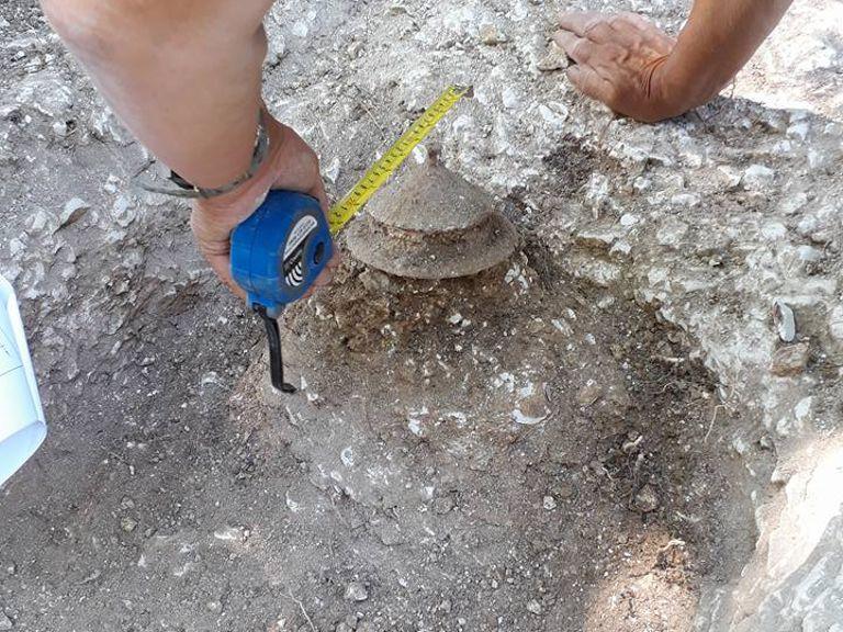 Shield boss in the ground