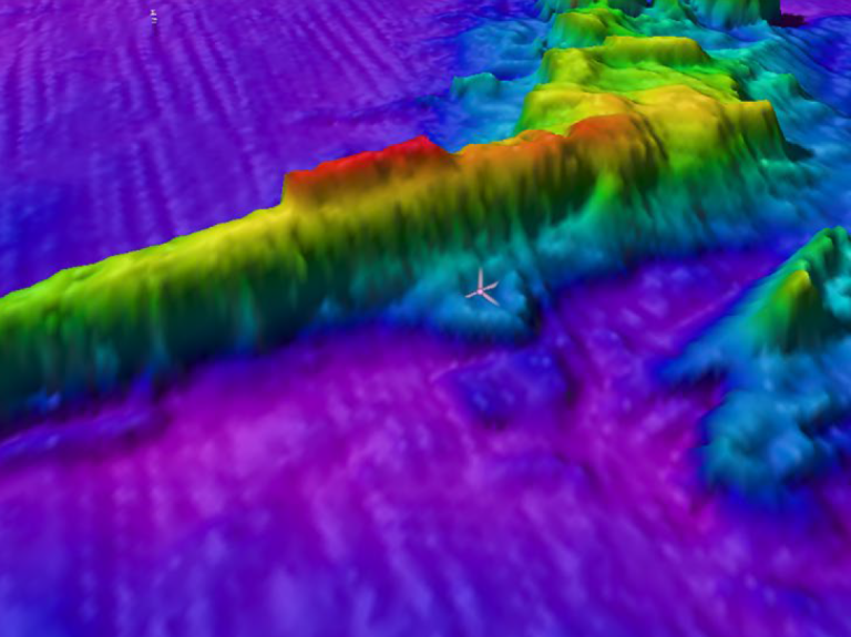 Multibeam geophysics image of a First World War Submarine Wreck