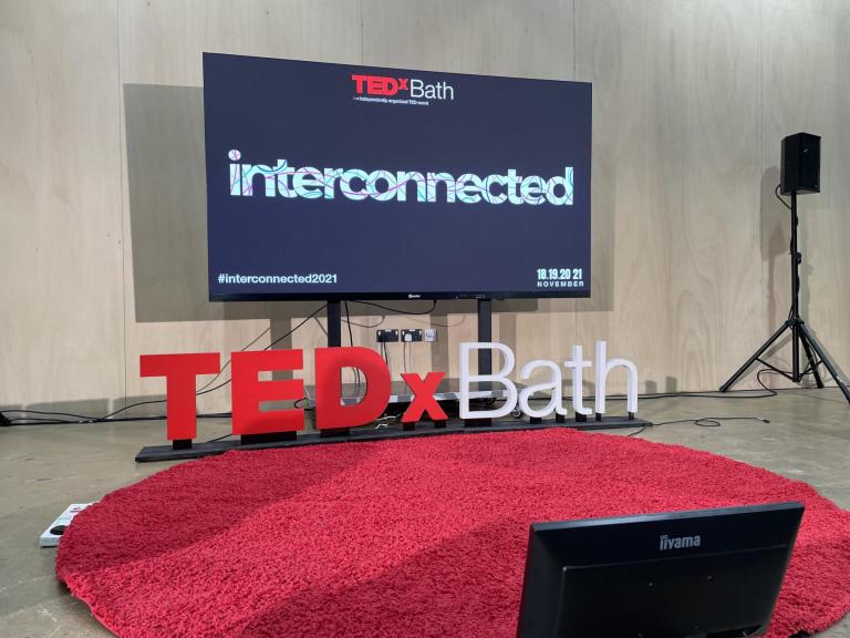 TEDxBath screen set up 