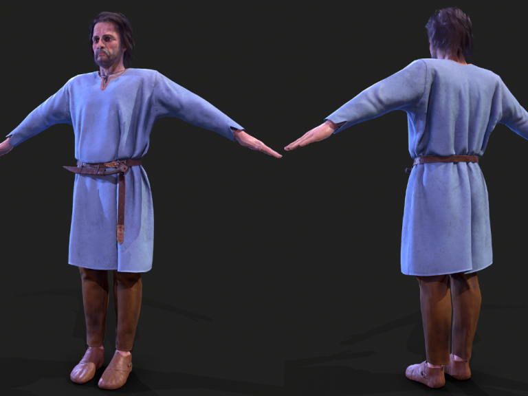 Man in blue tunic - 3D character created by new character artist