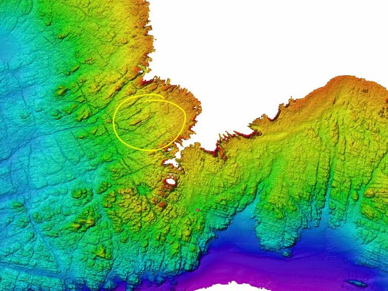 Bathymetry of the seabed
