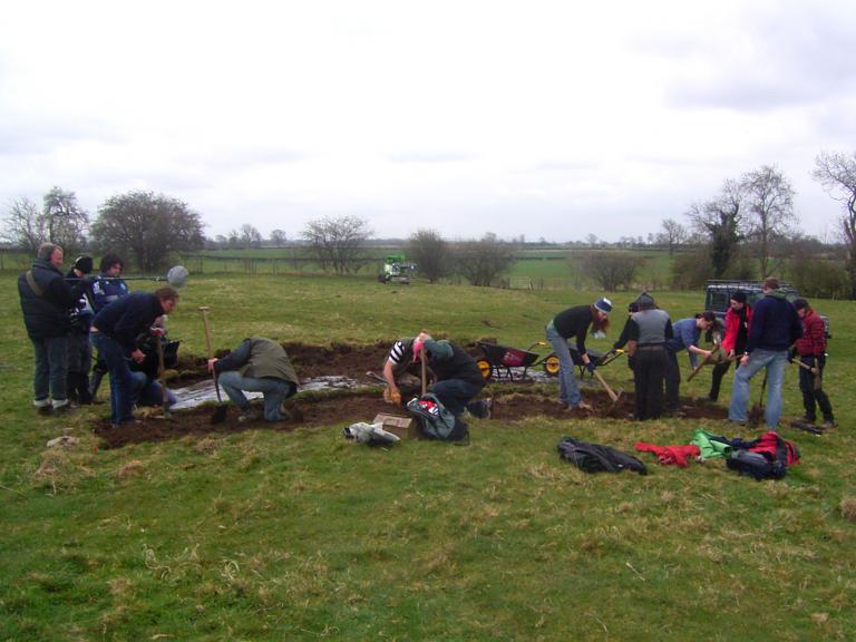 Time Team recording at Ulnaby Hall, County Durham