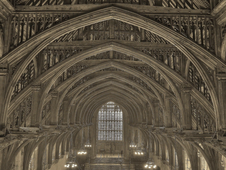 Recording the roof space in Westminster Hall
