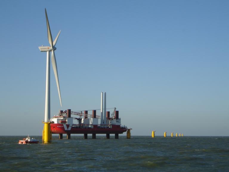 Offshore Windfarm under construction 