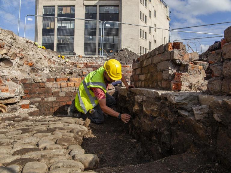 Wessex Archaeology Fieldwork Archaeologist on site 