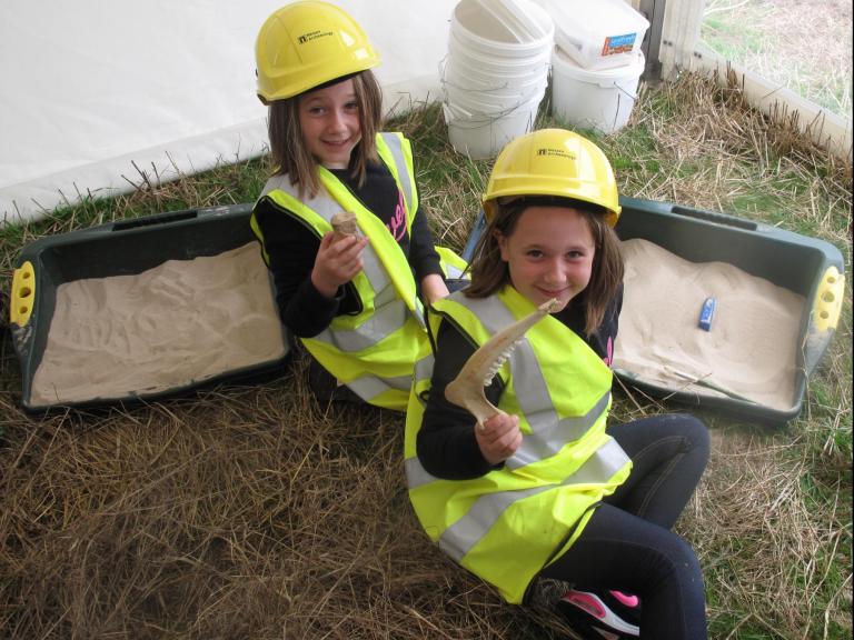 Children engaging with archaeology at the successful Sherford Open Day