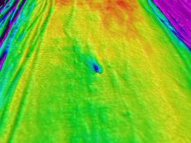 Multibeam bathymetry image of anomaly in Aggregate Area 458