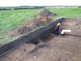 Excavating and recording a trench at Skipsea
