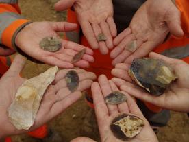 Flint tools from excavations at the causewayed enclosure, Datchet 2018