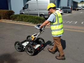 Ground Penetrating Radar (GPR) equipment in operation