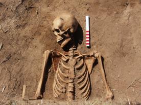 Inhumation burial on the Time Team site at St Ebba's Chapel, Beadell 