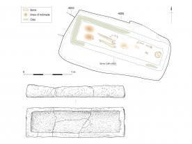 Roman stone coffin from Poundbury Farm