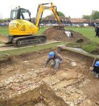 Excavating building remains