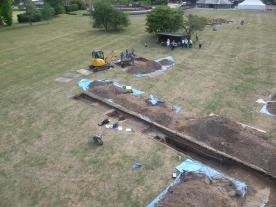 A view of the Colne Priory excavations