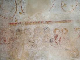 Wall plaster painting within Ste Apolline’s Chapel, Guernsey