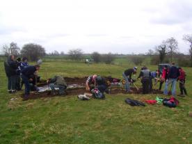 Time Team recording at Ulnaby Hall, County Durham