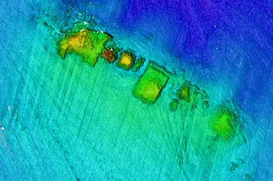 Geophysical survey data showing archaeological remains
