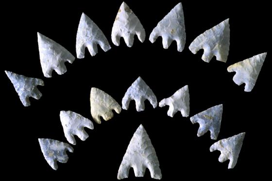 Barbed and tanged arrowheads from the remains of the Amesbury Archer's burial